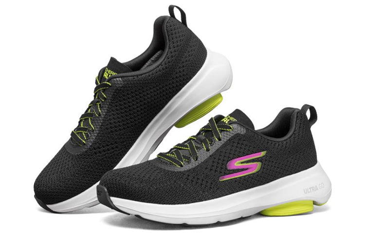 (WMNS) Skechers Go Run Viz Tech Sneakers Black/Yellow/Pink 16000-BKLM
