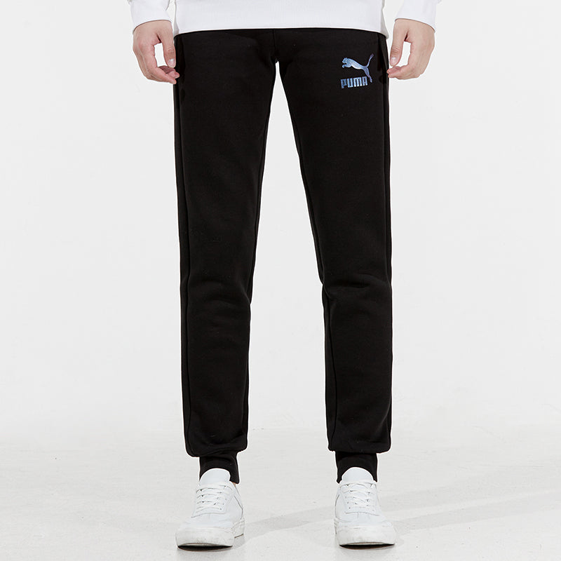 PUMA Iconic T7 Logo Printing Bundle Feet Sports Pants Black 531381-95