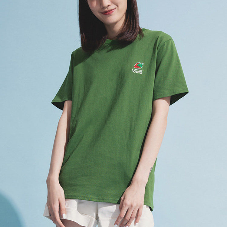 (WMNS) Vans Embroidery Round-neck Green VN0A4URUZQW
