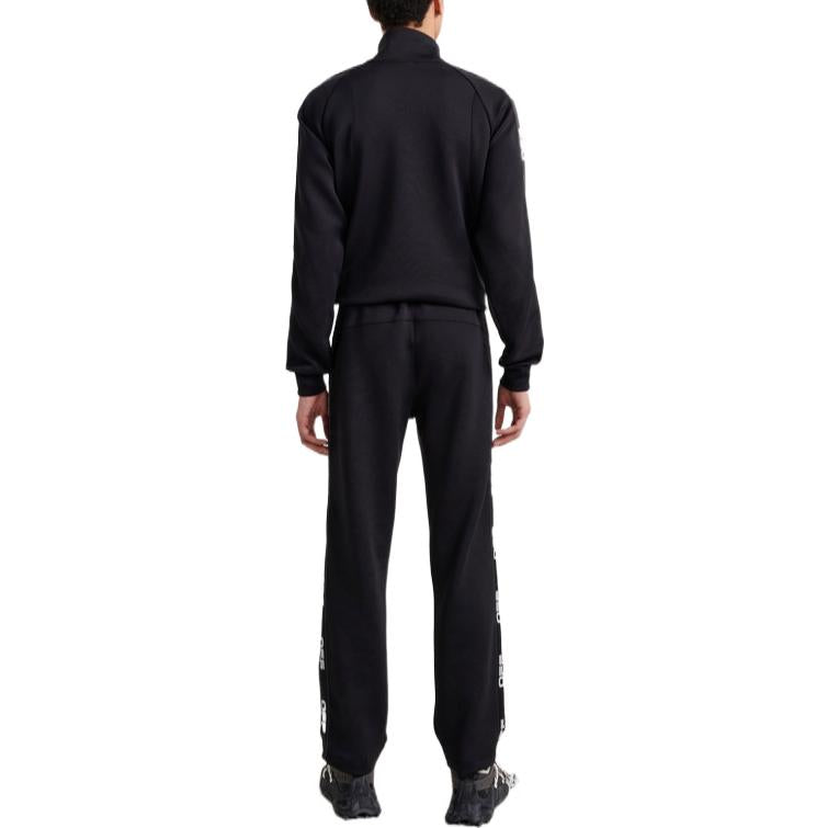 Men's Off-White SS22 Side Logo Lacing Straight Sports Pants/Trousers/Joggers Ordinary Version Black OMVI005I21FAB0011020