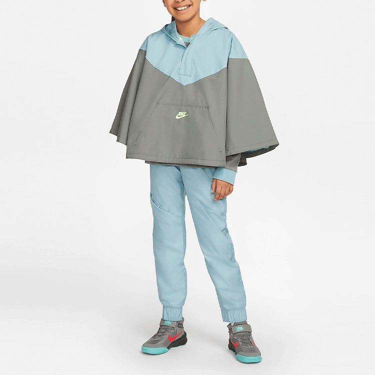 (GS) Nike Sportswear Kids Pack Loose Waterproof Colorblock Hooded Jacket Boy Girls Gray Blue DM8527-494
