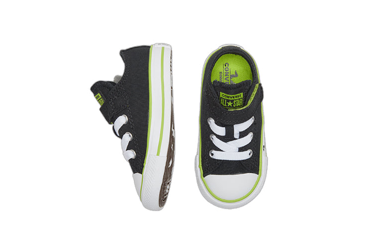 (TD) Converse Chuck Taylor All Star Infant Dinoverse Hook and Loop 'Black Green' 766204C