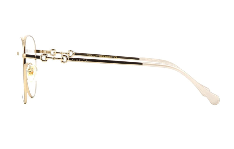 Gucci Horsebit Metallic Round Frame Optical Glasses Frame Gold Color Unisex GG0880O-001