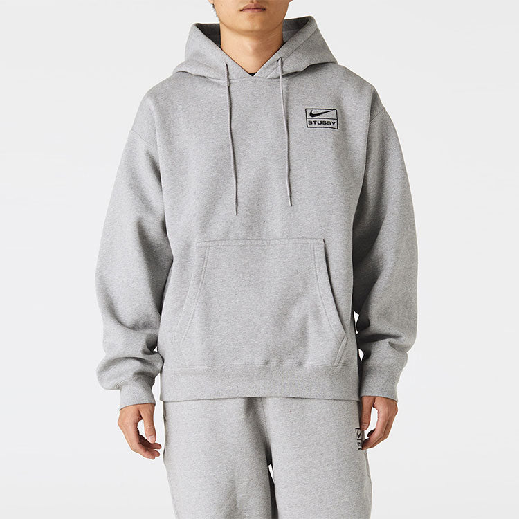 Nike x Stussy Logo Hoodie 'Grey' DJ9488-063