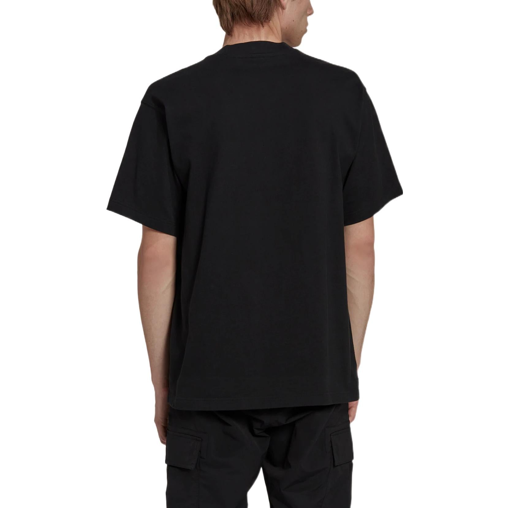 Men's adidas Solid Color Round Neck Pullover Short Sleeve Casual Black T-Shirt HK2890