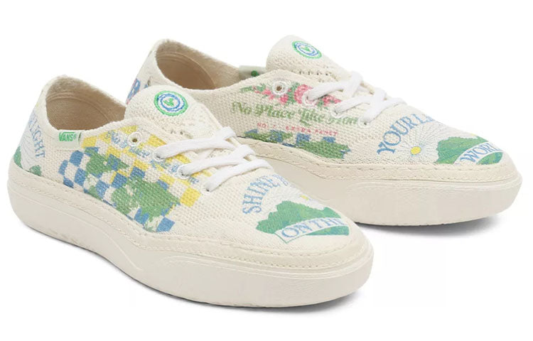 Vans Eco Theory Circle Vee 'White Green Blue' VN0A4BWLAS1