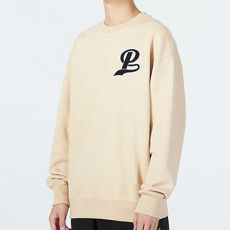 PUMA Team Crew Logo Sweatshirt 'Beige' 539268-67