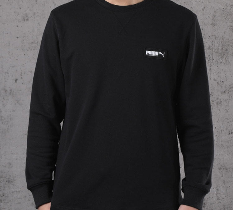PUMA Logo Round Neck Pullover Black 582676-01