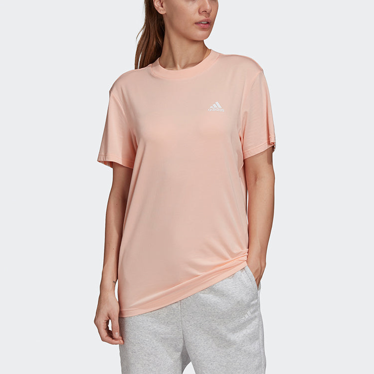 (WMNS) adidas Logo Sports Short Sleeve Coral Pink T-Shirt GH3800