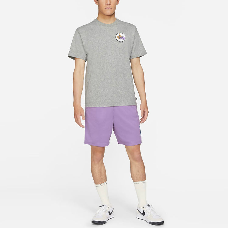 Men's Nike Casual Sports Printing Skateboard Short Sleeve Gray T-Shirt DJ1221-063