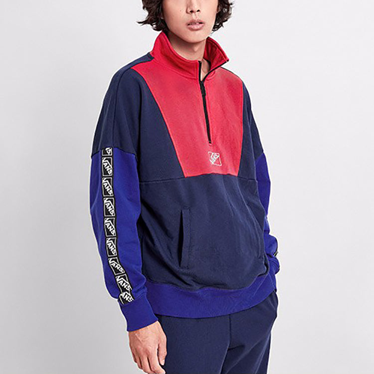 Vans Half Zipper Sports Pullover Couple Style Red Blue VN0A4BQO4NH