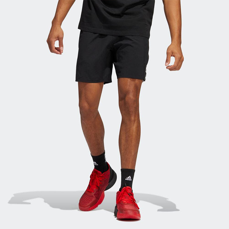 adidas Solid Color Straight Casual Straight Shorts Men's Black HI5822