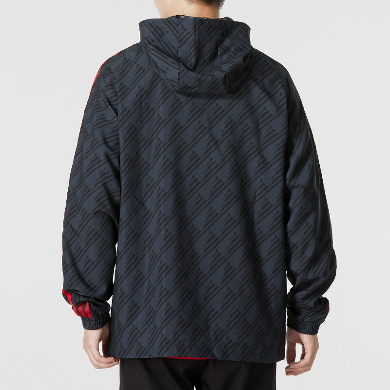 adidas Manchester United 3-Stripe DNA Windbreaker Jackets 'Black' HE6650