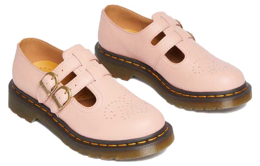(WMNS) Dr. Martens 8065 Virginia Leather Mary Jane 'Peach Beige' 30692329