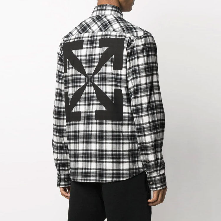 Off-White SS21 Plaid Long Sleeves Shirt Black OMGA133R21FAB0021000