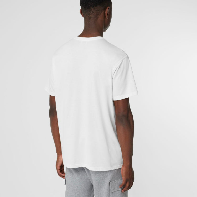 Burberry TB monogram Gradient Logo Round Neck Pullover Short Sleeve Unisex White 80174961
