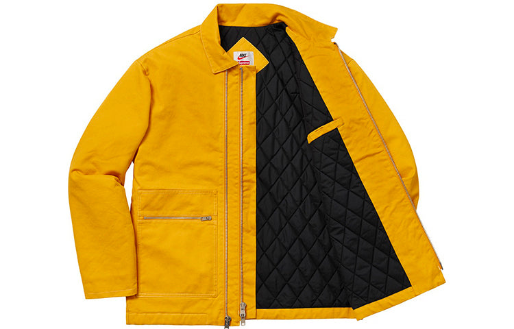Supreme FW18 x Nike Double Zip Quilted Work Jacket Mustard SUP-FW18-535