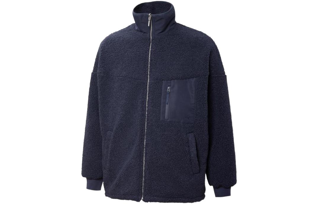 PUMA Mmq lamb's wool Reversible Stand Collar Jacket Couple Style Blue 534744-43