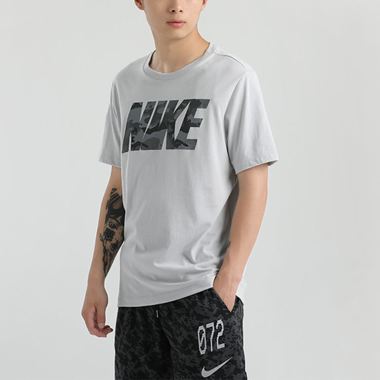 Nike Casual Sports Round Neck Running Short Sleeve Gray CU8522-097
