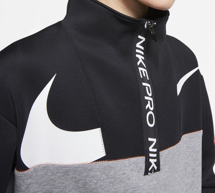 (WMNS) Nike Pro Get Fit Dri-FIT Sweatshirt Black/Gray CJ3467-010