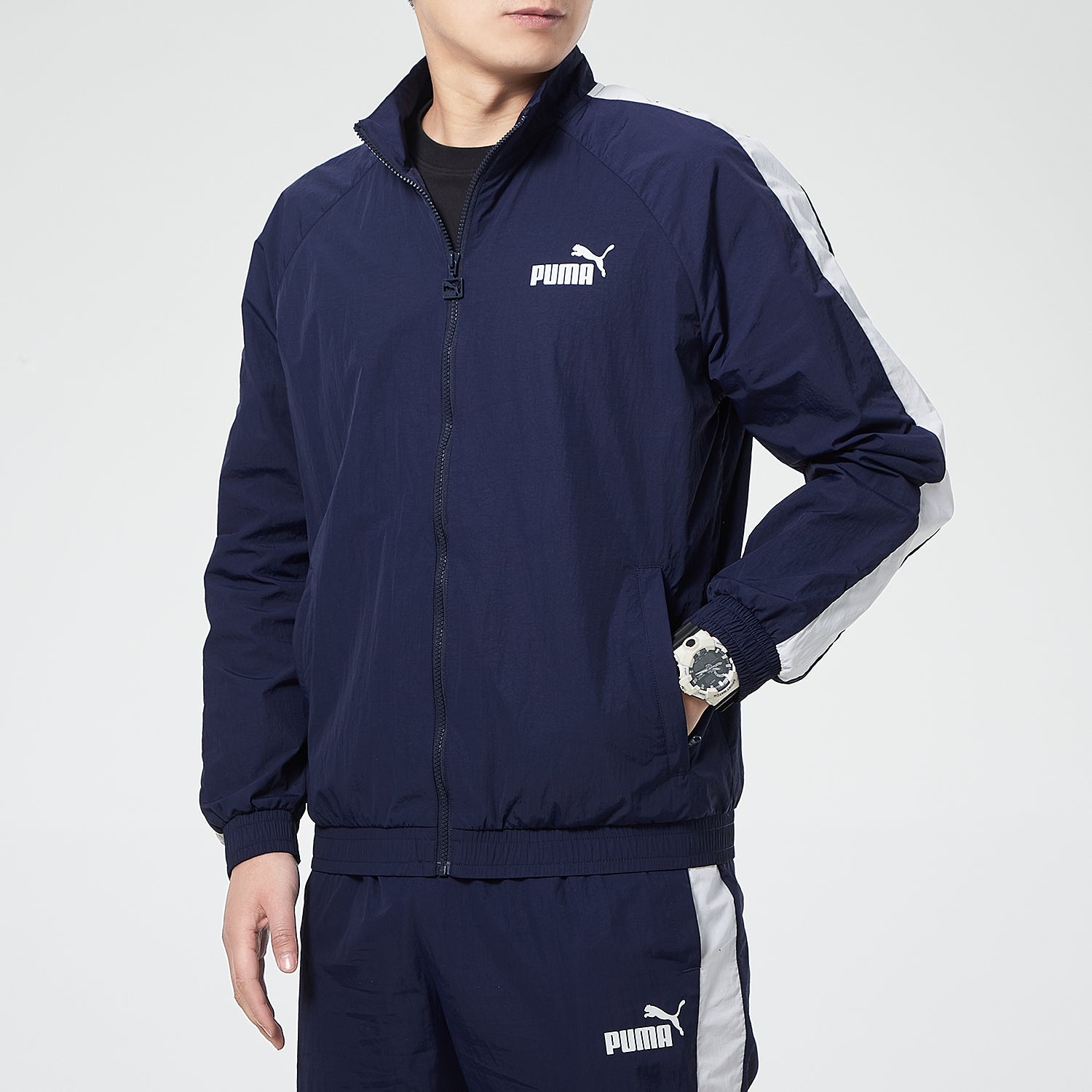 PUMA Panelled Woven Track Jacket 'Navy' 532559-06