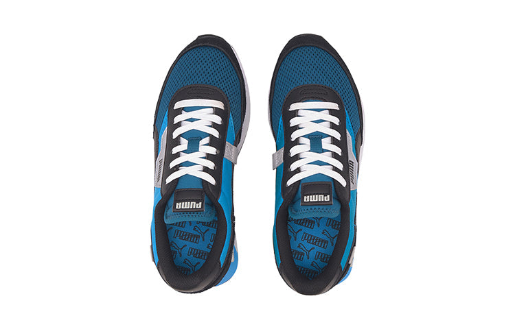 (GS) PUMA Future Rider Galaxy Low Top Running Shoes Blue/Black/White 374424-02