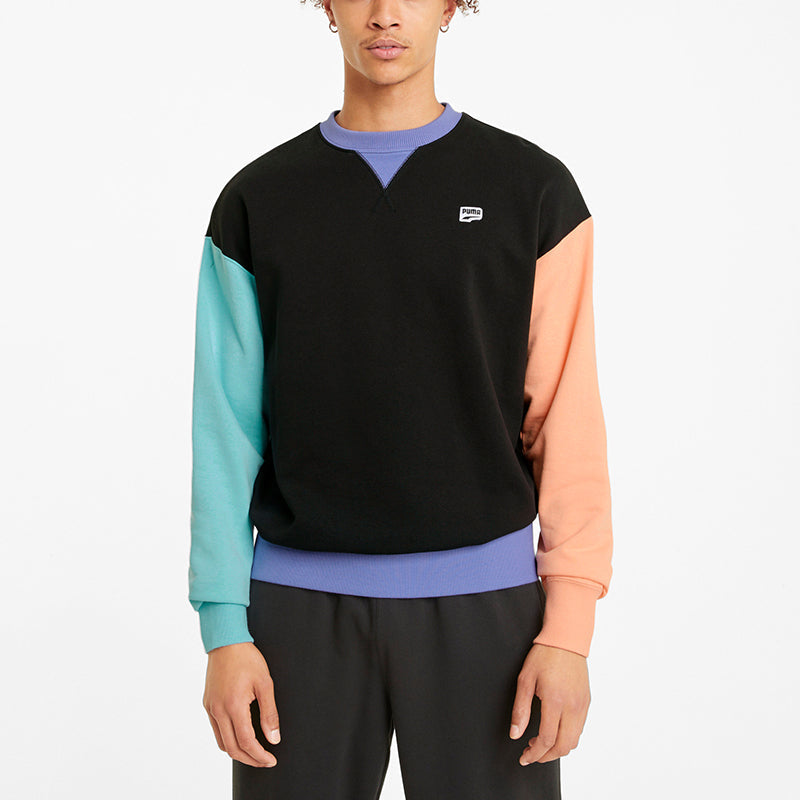 PUMA Graphic Crew Logo Printed Casual Sports Sweater Black 531426-51