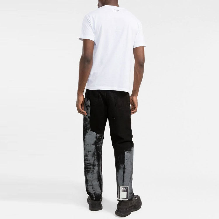 Off-White SS22 Character Printing Round Neck Short Sleeve Pullover Ordinary Version White OMAA027C99JER0060145