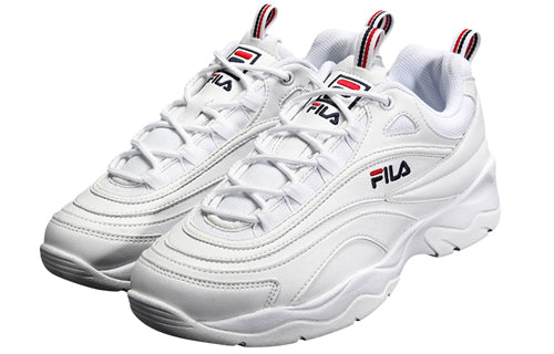 (WMNS) FILA Ray Series VNTG Chunky Sneakers White/Red FS1SIB1160X_WWT