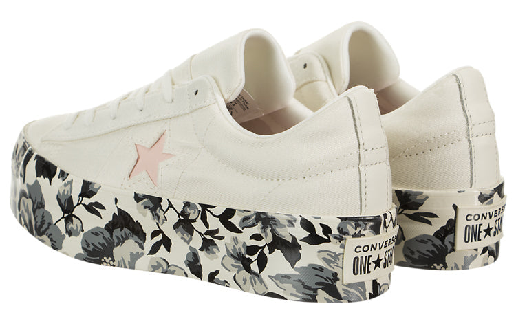 (WMNS) Converse One Star Platform Ox Canvas Shoes White/Black/Pink 561767C