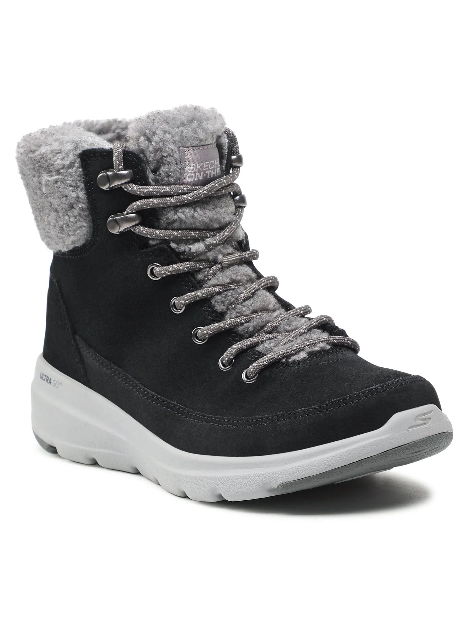 (WMNS) Skechers Glacial Ultra 'Black' 16677-BKGY