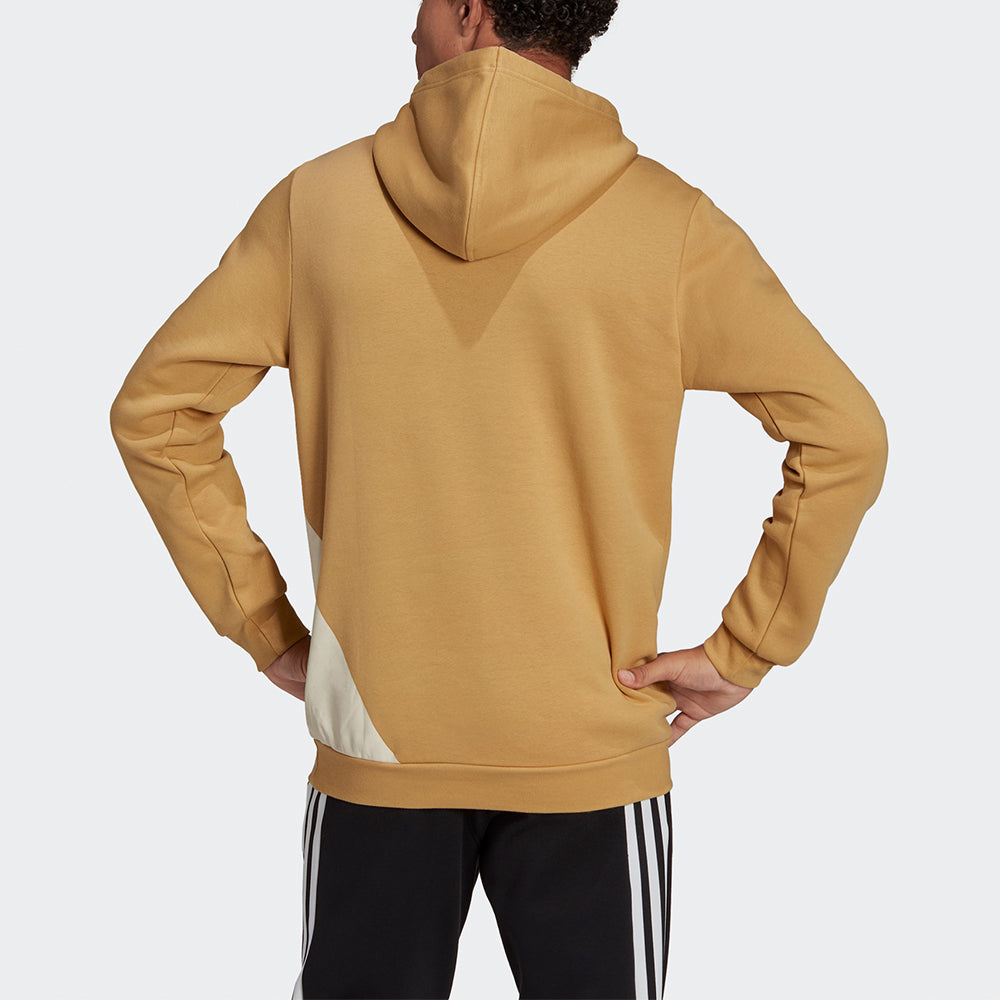Men's adidas Logo Hood Contrasting Colors Large Logo Sports Pullover Orange HI1181
