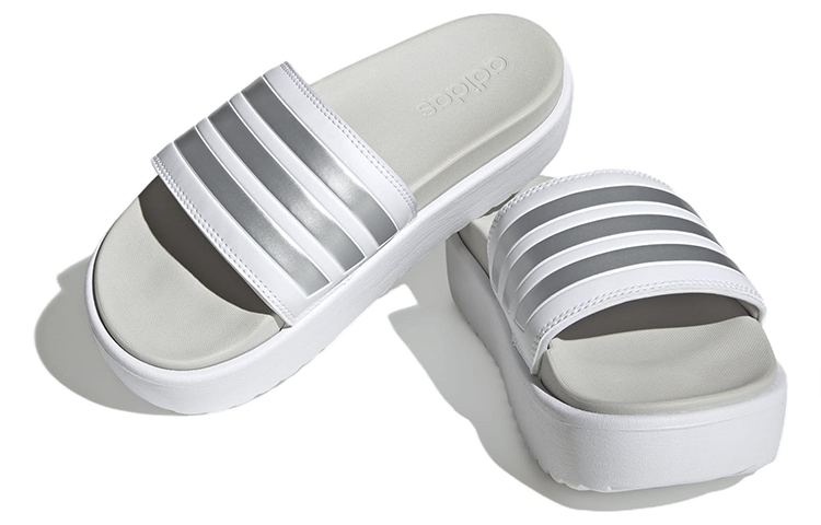 (WMNS) adidas Adilette Platform Slide 'White Zero Metallic' IE9703