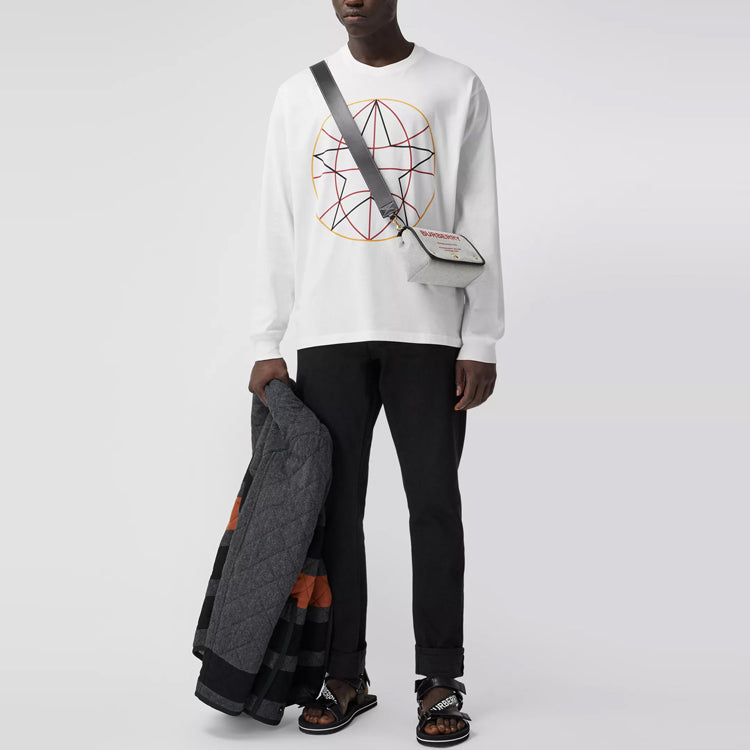 Men's Burberry SS21 Pattern Long Sleeves White 80375641