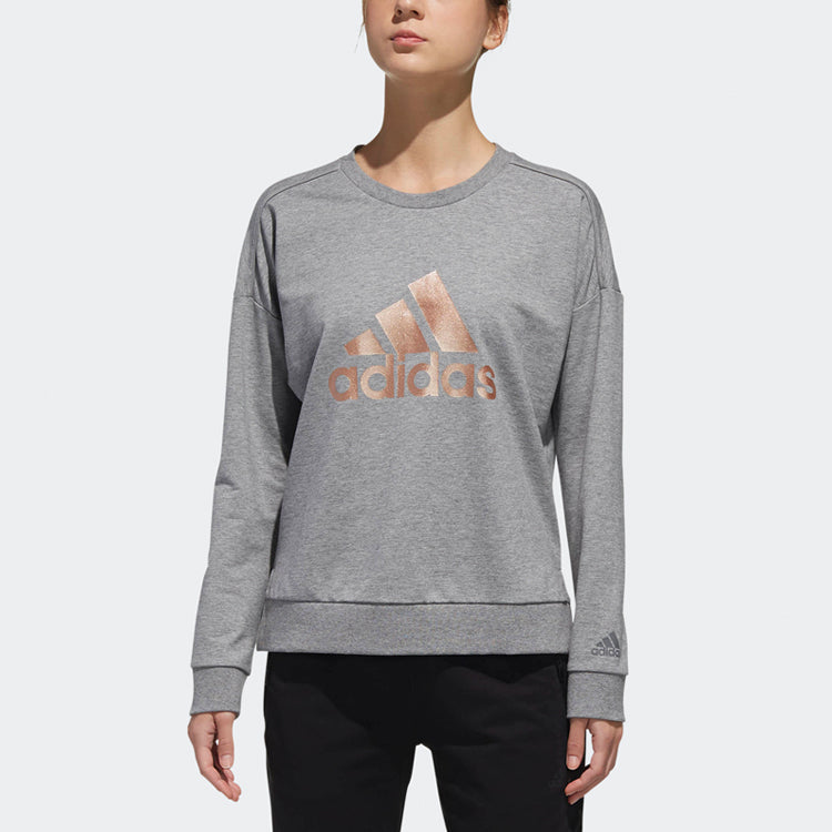 (WMNS) adidas Sports Round Neck Pullover Gray EA3104
