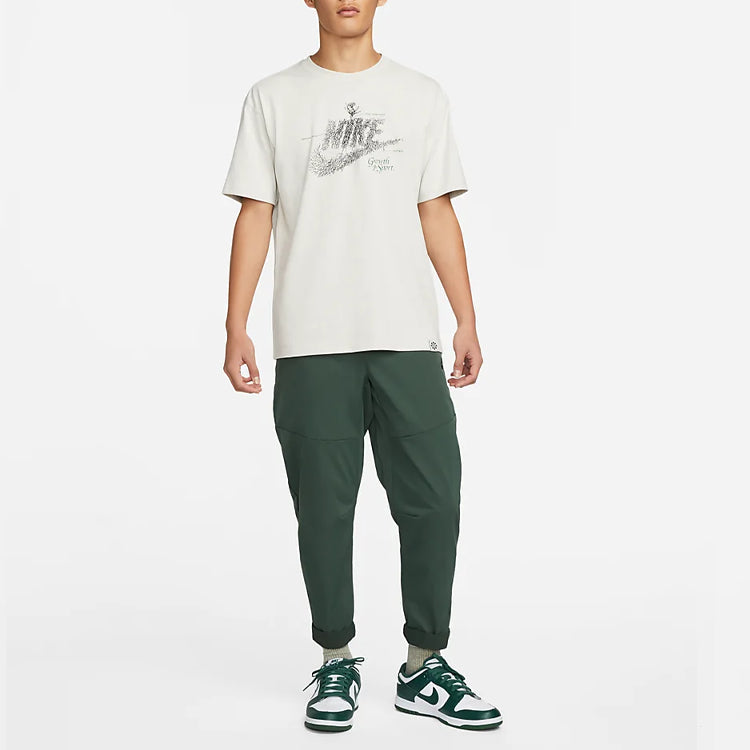 Men's Nike Sportswear Plant Flowers Logo Printing Sports Round Neck Short Sleeve Light Bone T-Shirt DN5135-072