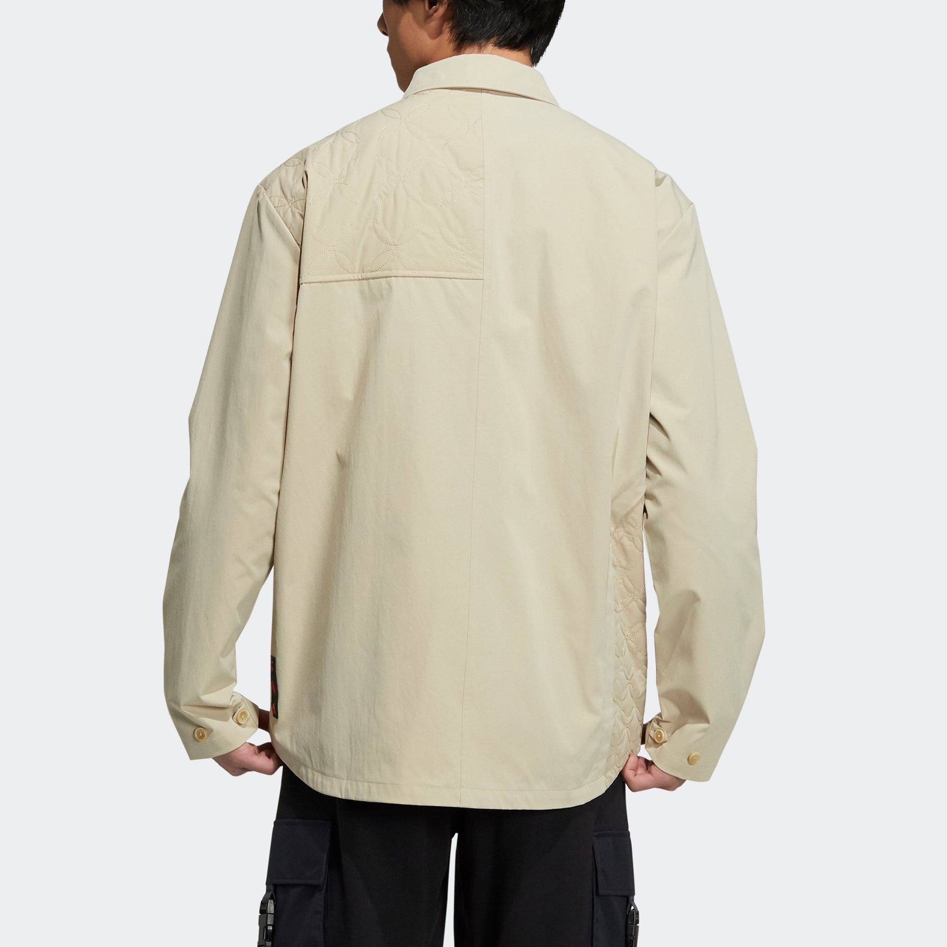 Men's adidas originals Cny Limited Button Sports Long Sleeves Prairie Brown Shirt HD0348