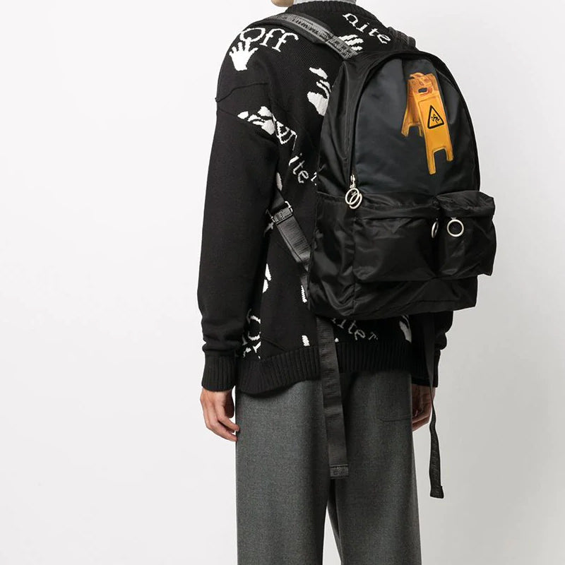 Off-White 20 Classic Slogan Alphabet Printing Industrial Style Multiple Pockets Backpack Schoolbag OMNB003F20FAB0011018