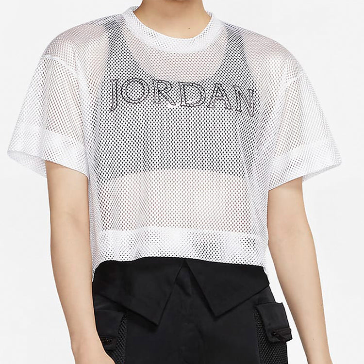 (WMNS) Air Jordan Sports Stylish Mesh Short Sleeve White CZ1892-100