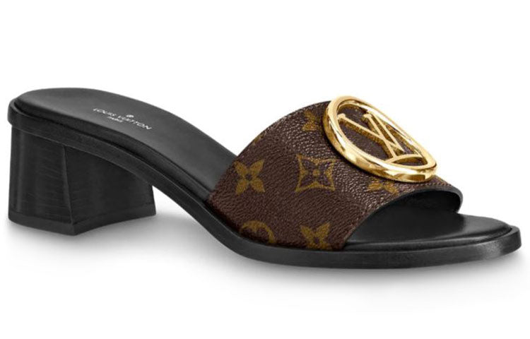 (WMNS) LOUIS VUITTON Lock It Heeled Mules 'Monogram' 1A578B
