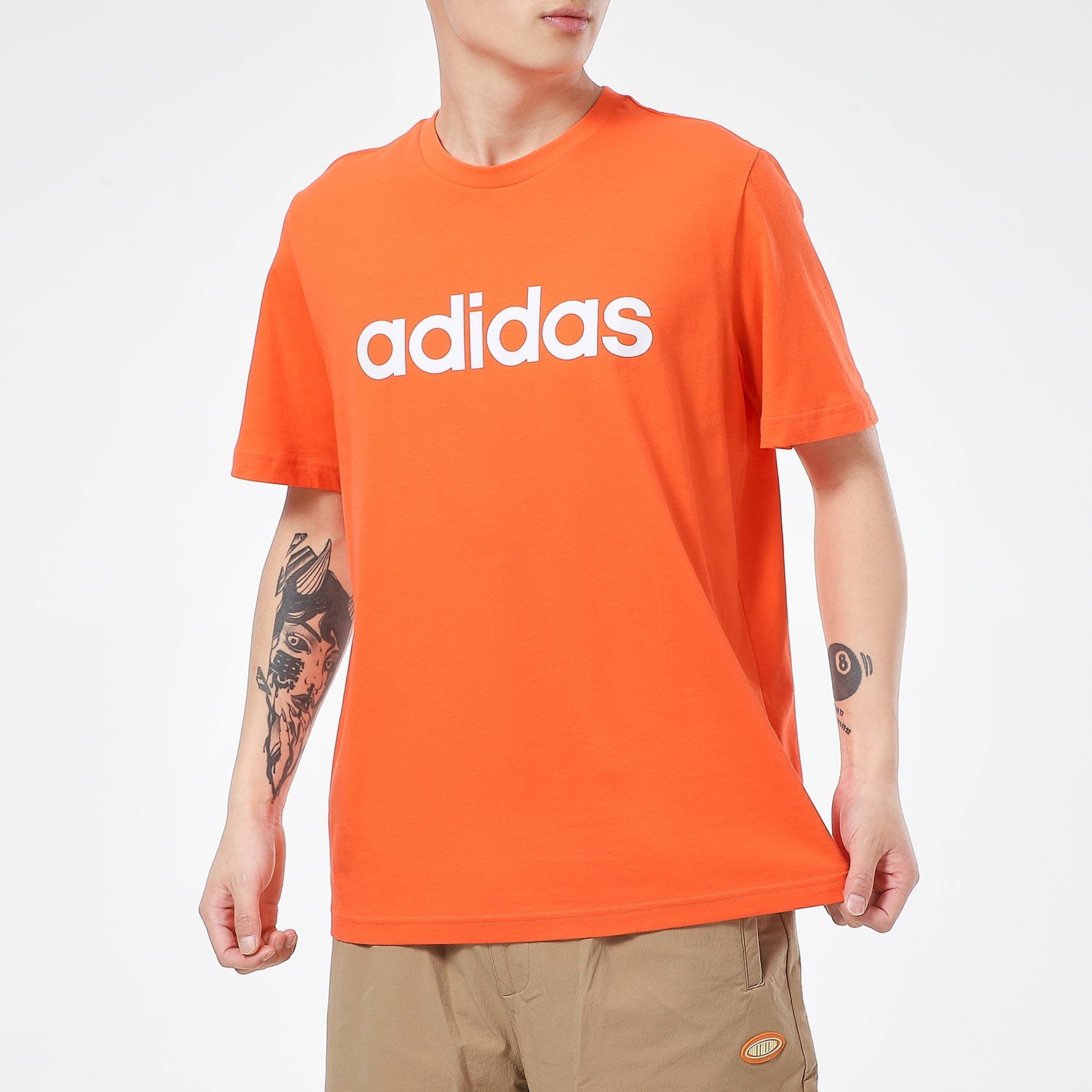 adidas neo Athleisure Casual Sports Round Neck Breathable Short Sleeve Orange GP4902