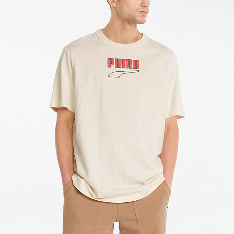PUMA Downtown Logo Tee 'Beige' 535359-99