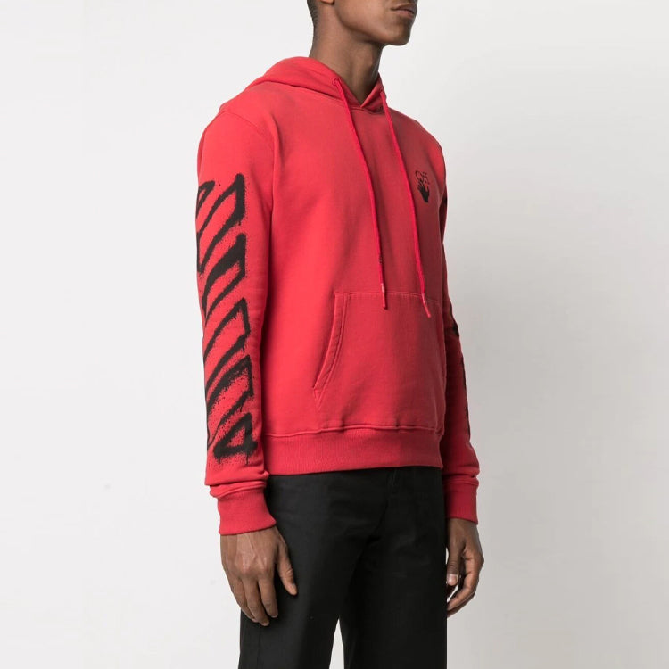 Men's Off-White SS21 Twill Printing Logo Loose Fit Red OMBB034S21FLE0042510