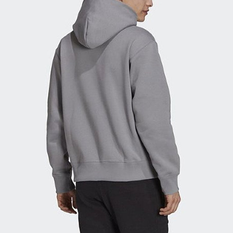 Men's adidas originals C HOODY Solid Color Hooded Long Sleeves Gray H11358