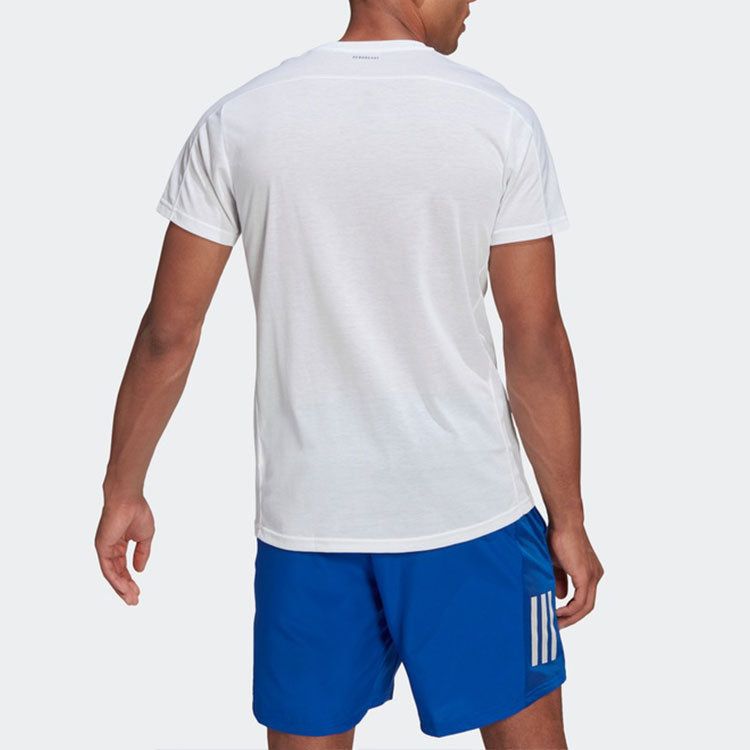 adidas Run Logo Tee M Logo Printing Round Neck Short Sleeve White GJ6474