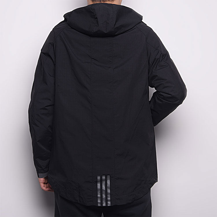 adidas Solid Color Loose Sports Hooded Jacket Black GL8676