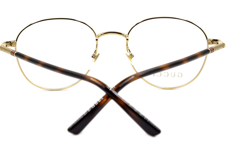 Gucci Round Frame Color Enamel Ribbon Element Optical Frame Sub-Edition Golden GG0392O-003