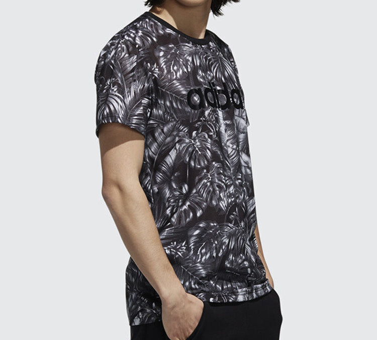 adidas neo Sports Breathable Training Running Round Neck Short Sleeve Camouflage DW8193