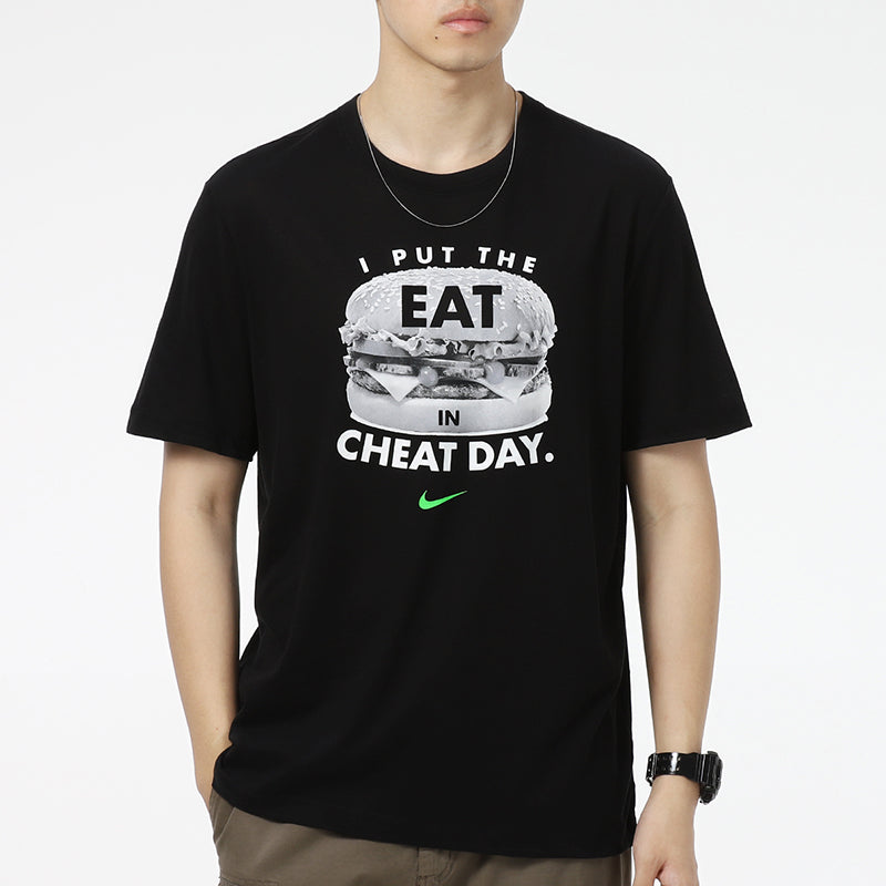 Nike Tee Humor Athleisure Casual Sports Alphabet Printing Short Sleeve Black DD6921-010