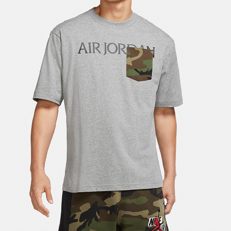 Air Jordan Camo Mashup Pocket Short Sleeve Gray CZ0595-091